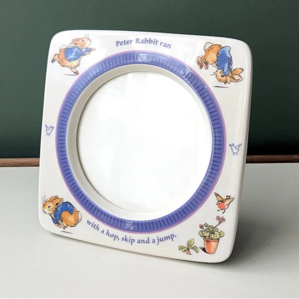 Peter Rabbit Ceramic Picture Frame - White and Purple